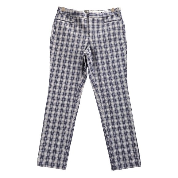 Banana Republic Pants - Banana Republic Sloan Curvy Fit Plaid Pants Blue White Size 8 534891-00-1 NWT